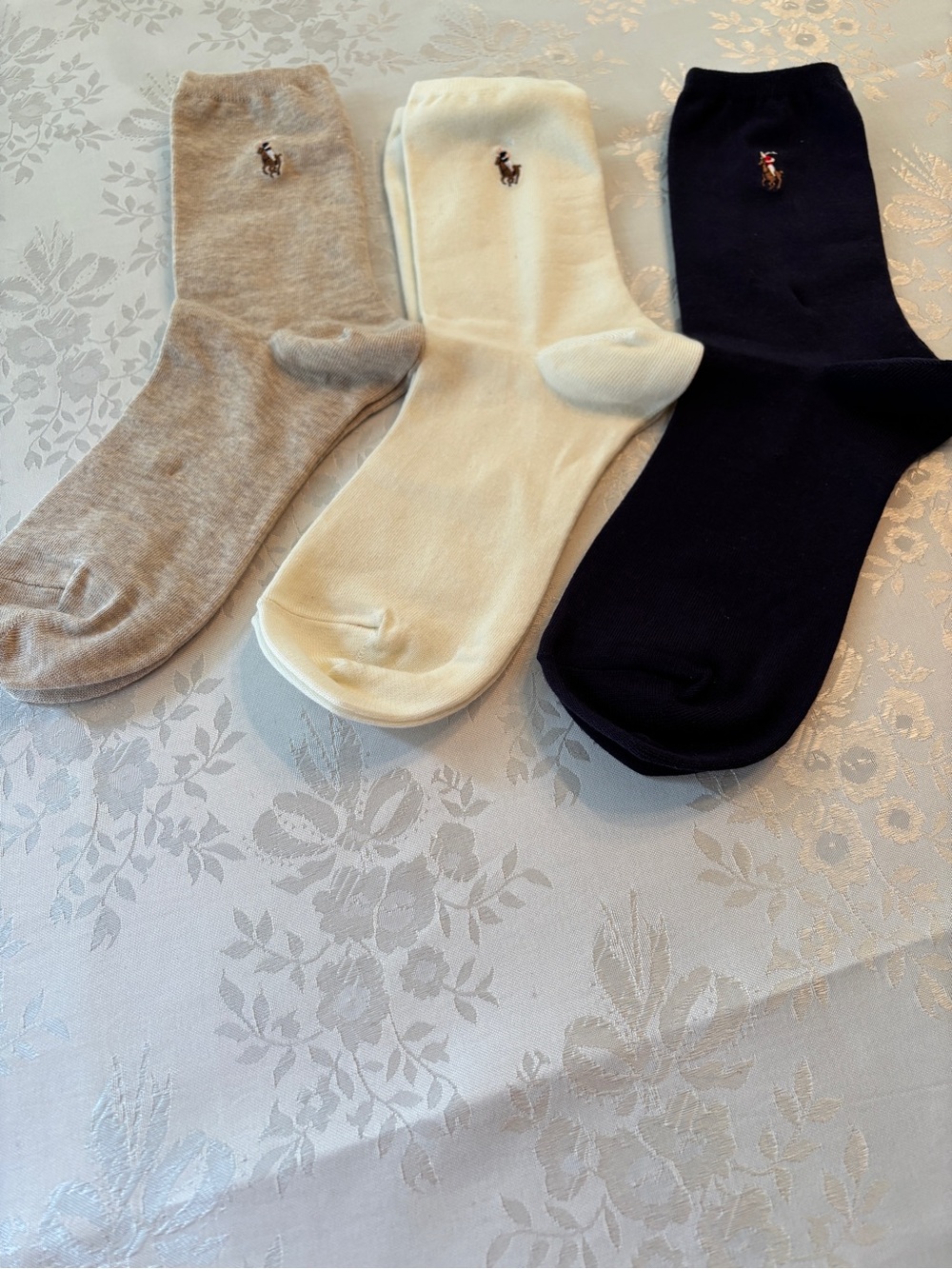 Polo Ralph Lauren Pony Men's Trouser Socks Tan/Cream/Navy Size 7-9